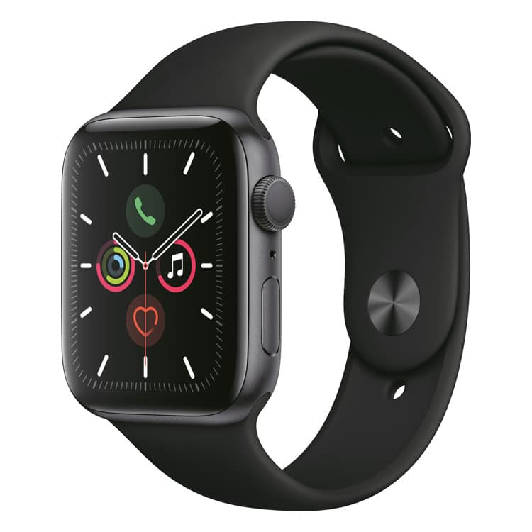 Apple Watch 5: Spacegrijs met zwart sportbandje