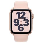 Apple Watch SE 44mm goud met roze sportbandje